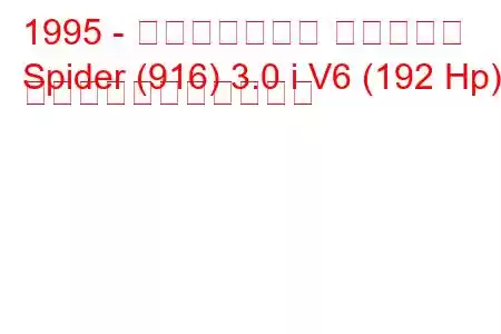 1995 - アルファロメオ スパイダー
Spider (916) 3.0 i V6 (192 Hp) の燃料消費量と技術仕様