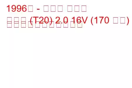 1996年 - トヨタ セリカ
セリカ (T20) 2.0 16V (170 馬力) の燃料消費量と技術仕様