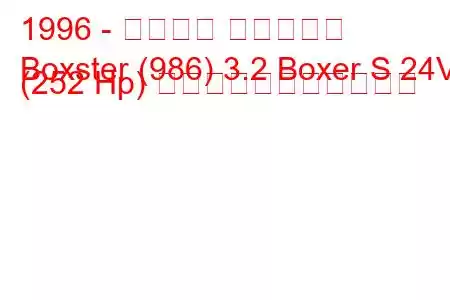 1996 - ポルシェ ボクスター
Boxster (986) 3.2 Boxer S 24V (252 Hp) の燃料消費量と技術仕様