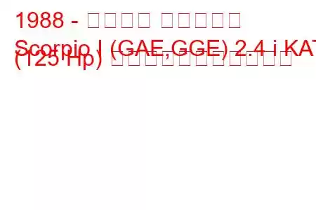 1988 - フォード スコーピオ
Scorpio I (GAE,GGE) 2.4 i KAT (125 Hp) の燃料消費量と技術仕様