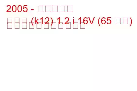 2005 - 日産マーチ
マーチ (k12) 1.2 i 16V (65 馬力) の燃料消費量と技術仕様