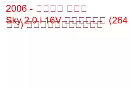 2006 - サターン スカイ
Sky 2.0 i 16V レッドライン (264 馬力) の燃料消費量と技術仕様