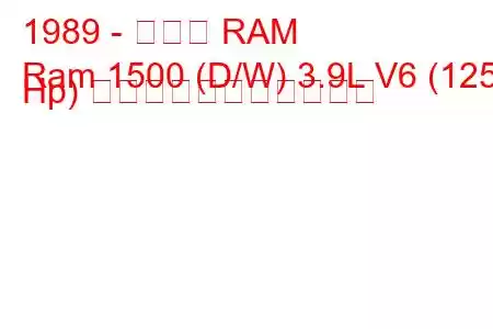 1989 - ダッジ RAM
Ram 1500 (D/W) 3.9L V6 (125 Hp) の燃料消費量と技術仕様