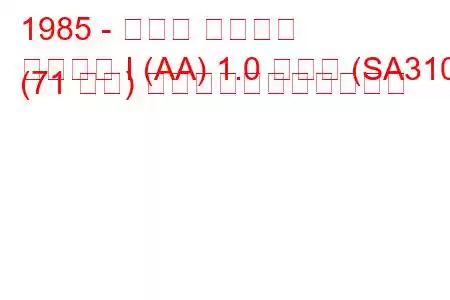 1985 - スズキ スイフト
スイフト I (AA) 1.0 ターボ (SA310) (71 馬力) の燃料消費量と技術仕様