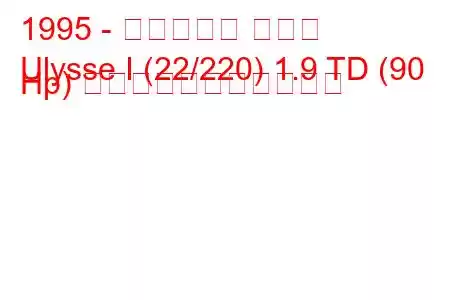 1995 - フィアット ユリス
Ulysse I (22/220) 1.9 TD (90 Hp) の燃料消費量と技術仕様