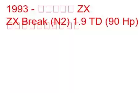 1993 - シトロエン ZX
ZX Break (N2) 1.9 TD (90 Hp) 燃料消費量と技術仕様