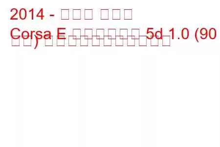 2014 - オペル コルサ
Corsa E ハッチバック 5d 1.0 (90 馬力) の燃料消費量と技術仕様