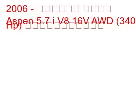 2006 - クライスラー アスペン
Aspen 5.7 i V8 16V AWD (340 Hp) の燃料消費量と技術仕様