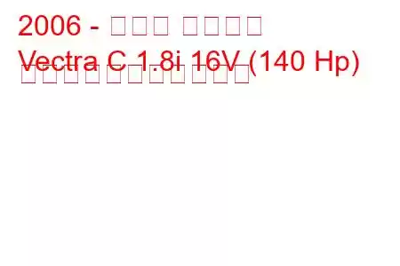 2006 - オペル ベクトラ
Vectra C 1.8i 16V (140 Hp) の燃料消費量と技術仕様