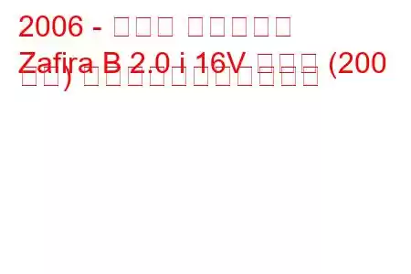 2006 - オペル ザフィーラ
Zafira B 2.0 i 16V ターボ (200 馬力) の燃料消費量と技術仕様