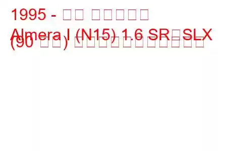 1995 - 日産 アルメーラ
Almera I (N15) 1.6 SR、SLX (90 馬力) の燃料消費量と技術仕様