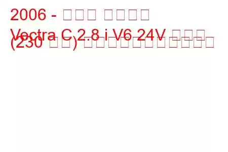 2006 - オペル ベクトラ
Vectra C 2.8 i V6 24V ターボ (230 馬力) の燃料消費量と技術仕様