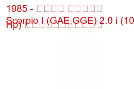 1985 - フォード スコーピオ
Scorpio I (GAE,GGE) 2.0 i (101 Hp) の燃料消費量と技術仕様