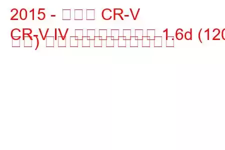 2015 - ホンダ CR-V
CR-V IV フェイスリフト 1.6d (120 馬力) の燃料消費量と技術仕様