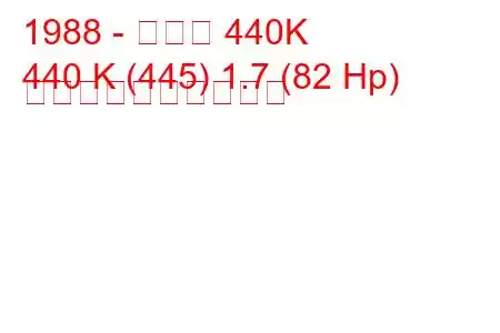 1988 - ボルボ 440K
440 K (445) 1.7 (82 Hp) 燃料消費量と技術仕様