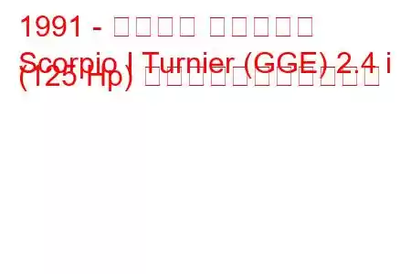 1991 - フォード スコーピオ
Scorpio I Turnier (GGE) 2.4 i (125 Hp) の燃料消費量と技術仕様