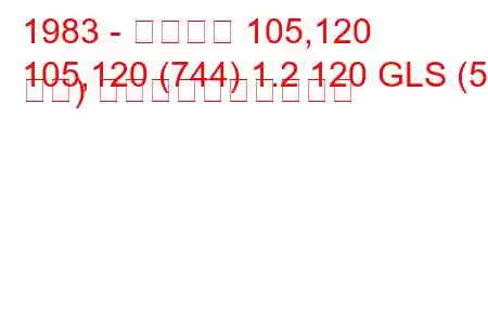 1983 - シュコダ 105,120
105,120 (744) 1.2 120 GLS (58 馬力) 燃料消費量と技術仕様