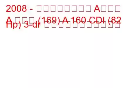 2008 - メルセデスベンツ Aクラス
A クラス (169) A 160 CDI (82 Hp) 3-dr の燃料消費量と技術仕様