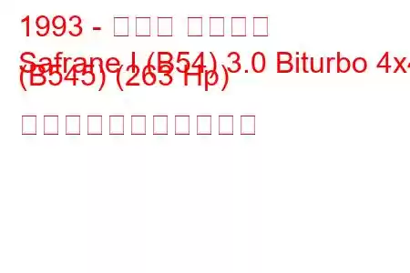 1993 - ルノー サフラン
Safrane I (B54) 3.0 Biturbo 4x4 (B545) (263 Hp) の燃料消費量と技術仕様