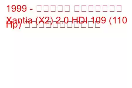 1999 - シトロエン エグザンティア
Xantia (X2) 2.0 HDI 109 (110 Hp) の燃料消費量と技術仕様