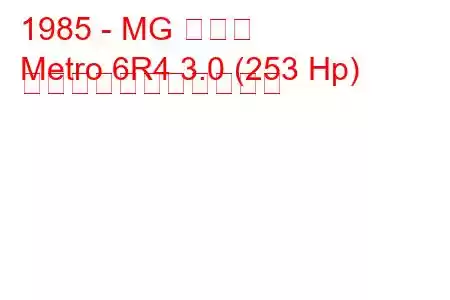 1985 - MG メトロ
Metro 6R4 3.0 (253 Hp) の燃料消費量と技術仕様