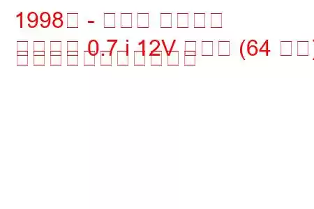 1998年 - マツダ ラピュタ
ラピュタ 0.7 i 12V ターボ (64 馬力) の燃料消費量と技術仕様