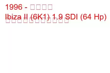 1996 - イビサ島
Ibiza II (6K1) 1.9 SDI (64 Hp) の燃料消費量と技術仕様