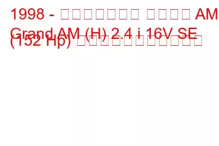 1998 - ポンティアック グランド AM
Grand AM (H) 2.4 i 16V SE (152 Hp) の燃料消費量と技術仕様