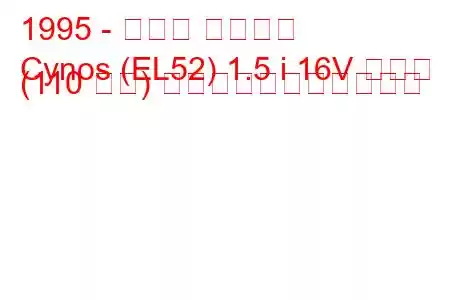 1995 - トヨタ サイノス
Cynos (EL52) 1.5 i 16V ベータ (110 馬力) の燃料消費量と技術仕様