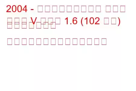 2004 - フォルクスワーゲン ゴルフ
ゴルフ V プラス 1.6 (102 馬力) オートマチック プラスの燃料消費量と技術仕様