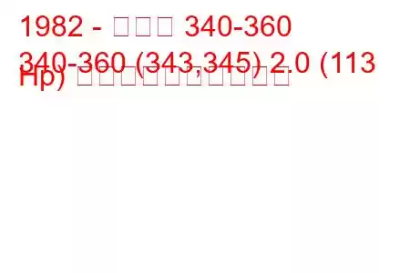 1982 - ボルボ 340-360
340-360 (343,345) 2.0 (113 Hp) 燃料消費量と技術仕様