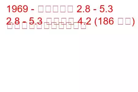 1969 - ダイムラー 2.8 - 5.3
2.8 - 5.3 ソブリン 4.2 (186 馬力) の燃料消費量と技術仕様