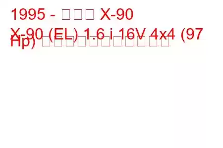 1995 - スズキ X-90
X-90 (EL) 1.6 i 16V 4x4 (97 Hp) の燃料消費量と技術仕様