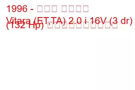 1996 - スズキ ビターラ
Vitara (ET,TA) 2.0 i 16V (3 dr) (132 Hp) 燃料消費量と技術仕様