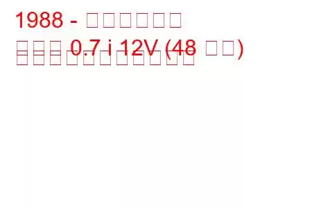 1988 - 今日のホンダ
現在の 0.7 i 12V (48 馬力) の燃料消費量と技術仕様