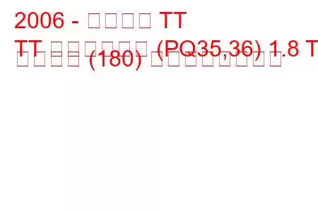 2006 - アウディ TT
TT ロードスター (PQ35,36) 1.8 T クワトロ (180) の燃費と技術仕様