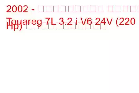 2002 - フォルクスワーゲン トゥアレグ
Touareg 7L 3.2 i V6 24V (220 Hp) の燃料消費量と技術仕様