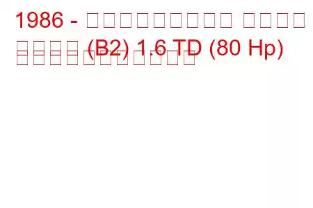 1986 - フォルクスワーゲン パサート
パサート (B2) 1.6 TD (80 Hp) の燃料消費量と技術仕様