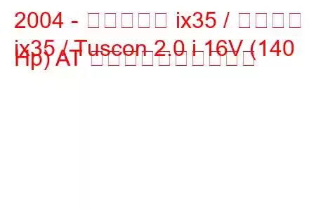 2004 - ヒュンダイ ix35 / ツーソン
ix35 / Tuscon 2.0 i 16V (140 Hp) AT 燃料消費量と技術仕様