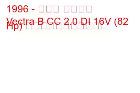 1996 - オペル ベクトラ
Vectra B CC 2.0 DI 16V (82 Hp) の燃料消費量と技術仕様