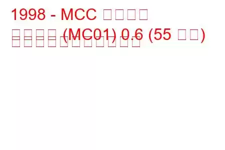 1998 - MCC スマート
スマート (MC01) 0.6 (55 馬力) の燃料消費量と技術仕様