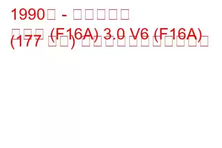 1990年 - 三菱シグマ
シグマ (F16A) 3.0 V6 (F16A) (177 馬力) の燃料消費量と技術仕様