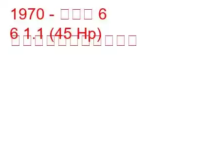 1970 - ルノー 6
6 1.1 (45 Hp) の燃料消費量と技術仕様