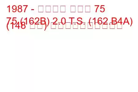 1987 - アルファ ロメオ 75
75 (162B) 2.0 T.S. (162.B4A) (148 馬力) 燃料消費量と技術仕様