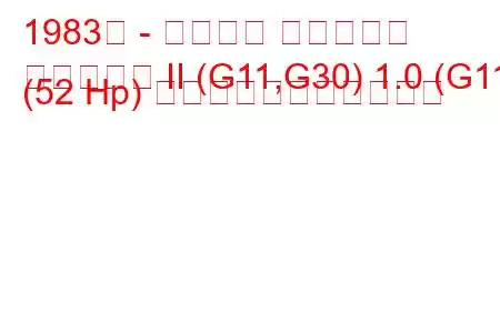 1983年 - ダイハツ シャレード
シャレード II (G11,G30) 1.0 (G11) (52 Hp) の燃料消費量と技術仕様