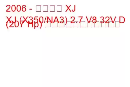 2006 - ジャガー XJ
XJ (X350/NA3) 2.7 V8 32V D (207 Hp) の燃料消費量と技術仕様