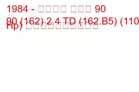 1984 - アルファ ロメオ 90
90 (162) 2.4 TD (162.B5) (110 Hp) 燃料消費量と技術仕様
