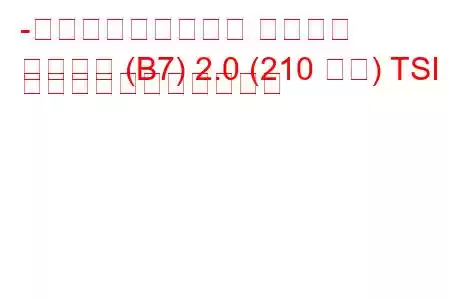 -フォルクスワーゲン パサート
パサート (B7) 2.0 (210 馬力) TSI の燃料消費量と技術仕様