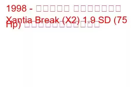 1998 - シトロエン エグザンティア
Xantia Break (X2) 1.9 SD (75 Hp) の燃料消費量と技術仕様