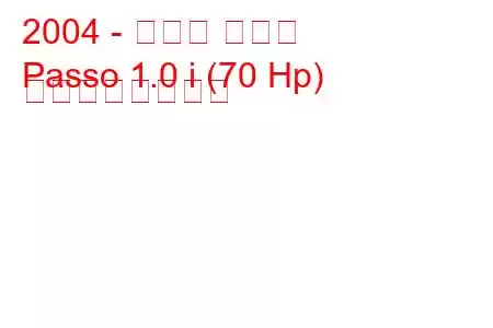 2004 - トヨタ パッソ
Passo 1.0 i (70 Hp) の燃費と技術仕様